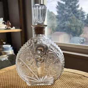 Vintage Clear Glass Whiskey Boytle Decantur From Prohibition Era
